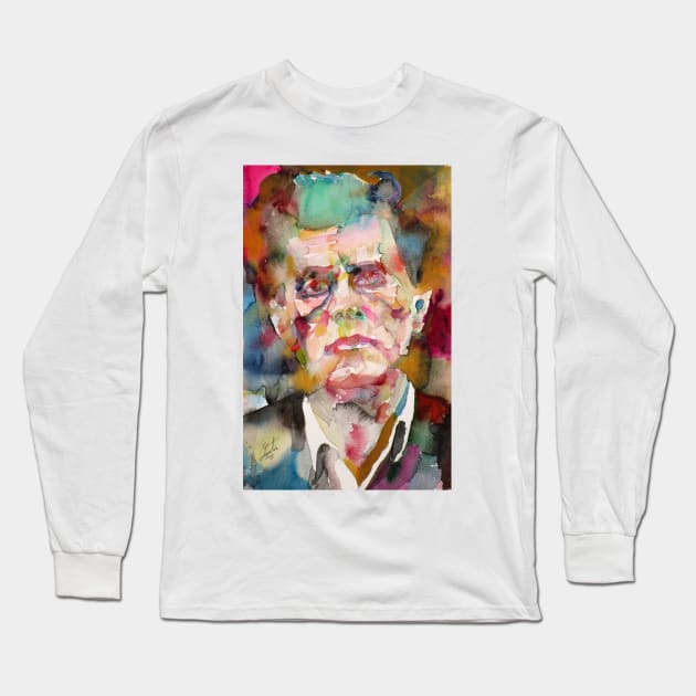 LUDWIG WITTGENSTEIN watercolor portrait .4 Long Sleeve T-Shirt by lautir